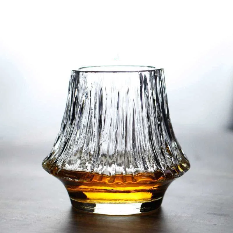 220ML Handmade Volcano Crystal Drinking Glass Cup Tumbler for Whisky Bourbon Cocktail with Gift Box