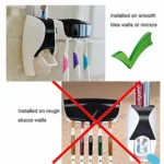 1 set of easy-to-use toothbrush holder with automatic toothpaste dispenser, wall mounted toothbrush storage rack, and
