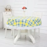 PVC Hotel Waterproof and Oil Proof Large Round Tablecloth Hotel Plastic Round Table Cloth Wash Free and Scald Proof Table
