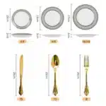 Creative Round Plaid Western Dinner Plate Exquisite Bone China Cooking Plate Modern Hotel Restaurant Tableware Kitchen