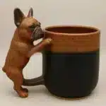 Funny Animal Shaped Tea Cup, Retro Resin Dachshund Mug,Unique Stainless Steel Coffee-Cup Resin Art Desktop Ornament – side