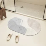 Bathroom Carpet Non-slip Strong Absorbent Floor Mats Home Decor Beige Stripes Bath Mat Toilet Entrance Area Rug Alfombra De