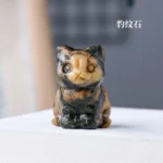 Obsidian Cat Crystal Figurines Cat Gifts Decor Gifts for Mom Women Men Lucky Cute Cat Statue Room Desk Decor - Image 12