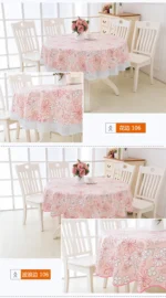 PVC Hotel Waterproof and Oil Proof Large Round Tablecloth Hotel Plastic Round Table Cloth Wash Free and Scald Proof Table
