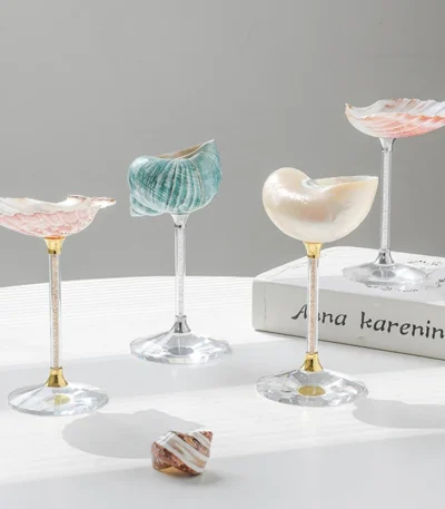Creativity Shell Wine Glass Conch Cup Design Niche Cocktail Glass Goblet Martini Glasses Wedding Drinking Stemware Gift