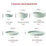 Nordic Ceramic Tableware Matte Glazed Japanese Style Ins Style Dishes Sets Salad Soup Bowl Flat Plate Dinnerware Dinner Set