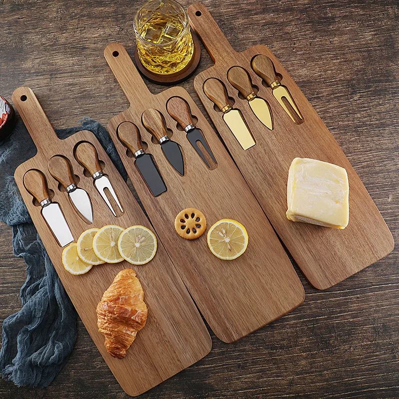 Acacia Cheese Board Set Cheese Knife Cheese Board Wooden Cutting Board Steak Knife