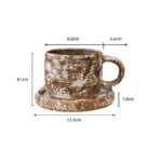 Japanese Ceramic Coffee Mug Saucer Vintage Stoneware Breakfast Oat Mug Creative Afternoon Camellia Flower Tea Cup Home Water
