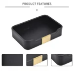 PU Leather Desk Organizer Tray for Key Wallet Electronics Storage box Office Desk Storage Organizer Watch Glasses Display