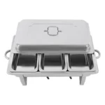 Chafing Dish Buffet Set 3 Grid Stainless Steel Rectangular Catering Chafer Warmer Set Buffet Dishes Warming Set 63.5*35.5*32cm - Image 8