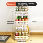 Rotatable Kitchen Storage Rack kitchen Accessories Spice Storage Rack Clean Storage 360 Degrees Rotatable Organizer