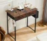 JHK Modern Office Computer Desk 32 Inch with Fabric Storage Drawers Space Side Bag Metal Frame Adjustable Feet For Home PC