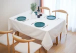 Nordic White Tablecloth Cotton Linen Map Rectangle Round Table Cloth Soft Cover Lace Tassel Outdoor Picnic Blanket for