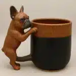 Funny Animal Shaped Tea Cup, Retro Resin Dachshund Mug,Unique Stainless Steel Coffee-Cup Resin Art Desktop Ornament