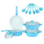 12-Piece Non-Stick Cookware Set Cooking Pot with Lid Milk Pot Maifan Stone Frying Pan Cooking Pot Set for All Hob – top view