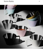 MHW-3BOMBER Espresso Measuring Cup 100ml Dual Pour Spouts & Accurate Scale Stainless Steel Shot Cup for Baristas