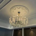 Art Deco Design Elegant Lighting Fixture Luxury Crystal Chandelier Hanging Geometric Hollow Glass Chandelier Ceiling Light