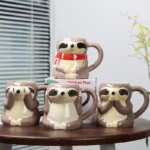 Breakfast milk cup Creative sloth shaped mug Cute cartoon ceramic cup Ceramic office mug Kitchen utensils and supplies