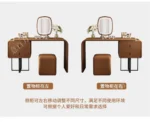 modern extendable dressing table with mirror and stool in a bedroom