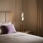 Luxury Black Cylinder Natural Stone Pendant Lamp High-end Bedside LED Chandelier Living room Decoration Home Hanging Lights