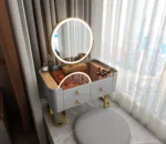 Modern dressing table with storage for makeup and jewelry - Goldoma luxury furniture
