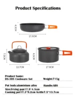 Aluminum Outdoor Camping Cookware Set, With Mesh Bag Folding Cookset Camping Kitchen Cooking Teapot and Pans Equipment – top