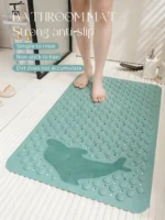Washable bath mat with non-slip PVC surface in a modern bathroom