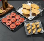 Golden Square Stainless Steel Food Service Tray plate set Nonstick Bakeware Fruit Cookie Bread Plate Kitchen Storage Container