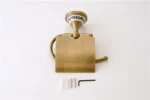Antique Bronze Bathroom Paper Holder with Shelf Bathroom Paper roll Holder Brass Towel Rack Toilet Paper Holder Tissue Box