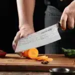 Hand Forged High Carbon Stainless Steel Chef Knife with Wood Handle Sharp Meat Cutting Tool – side view