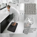 Soft bath mat memory foam in a modern bathroom with non slip backing