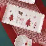 Creative Christmas Ceramic Cookies Jar Rectangular Dinner Plate Round Santa Claus Tableware Household Dessert Fruit Snack