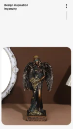 Resin Ornaments Blinded Greek Goddess Fortune Figurine Goddess of Good Fortune and Wealth Sculpture Home Office Decor