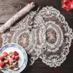 Vintage Lace Placemat Embroidered Table Cloth Dining Room Decorative Table Mats Party Wedding Antique Coffee Coasters