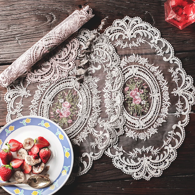 Vintage Lace Placemat Embroidered Table Cloth Dining Room Decorative Table Mats Party Wedding Vintage Lace Placemat Embroidered Table Cloth Dining Room Decorative Table Mats Party Wedding Antique Coffee Coasters
