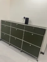 Sideboard Storage Cabinets Modular Combination Metal Frame for Living Room Office Drawers Customizable Large Storage Olive Green - Image 40