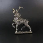 Mini Retro Fire Kirin Copper Figurine Model Desk Decor Craft Room Decor Chinese Style Miniatures Mascot Gift