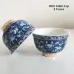 Chinese Jingdezhen Blue and White Porcelain Tea Cup, Small Tea Bowl, Ceramic Teacup, Coffee, Beer, Wine Mug, Household