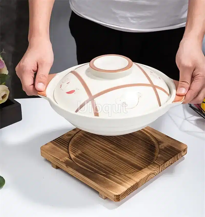 Wood Pot Holder Wooden Trivets Bowl Trivet Hot Stone pot Mat Korean Dolsot Plate Base Placemat Bibimbap Coaster Pan Dish board