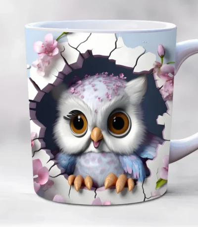 3D cute owl mug 11oz creative coffee mug bird lover friends christmas gift mug home juice cup