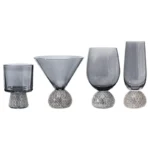 Elegant luxury crystal stemware diamond glass wine goblets on a table setting
