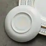 Creative Round Plaid Western Dinner Plate Exquisite Bone China Cooking Plate Modern Hotel Restaurant Tableware Kitchen