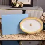 Swan Theme Serving Plate Dessert Soup Plate Fish Plate Large Round Tray Luxury Tableware for Home Use Ceramic China Bone