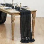 2-10Meters Pure Cotton Table Runner Retro Burr Texture Gauze Cloth Dining Vintage Wedding Party Christmas Linen Decoration