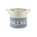 4-grid iron kitchen utensil storage box with chopsticks, spoons, and forks neatly organized on a countertop