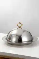 Big Dinner Dessert Plate with Lid Salad Plate Dinnerware seafood lobster Serving Dish Round Plate with Dome Cover Steak tray