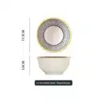 Nordic Style Ceramic Rice Bowl Underglaze Japanese Breakfast Bowl High Aesthetic Value round Shape Dinnerware Set – styled