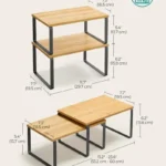Simple Houseware Cabinet Organizer Shelf Kitchen Counter Shelves Kitchen Storage Spice Rack Stackable Metal and Engineered Wood - Image 6