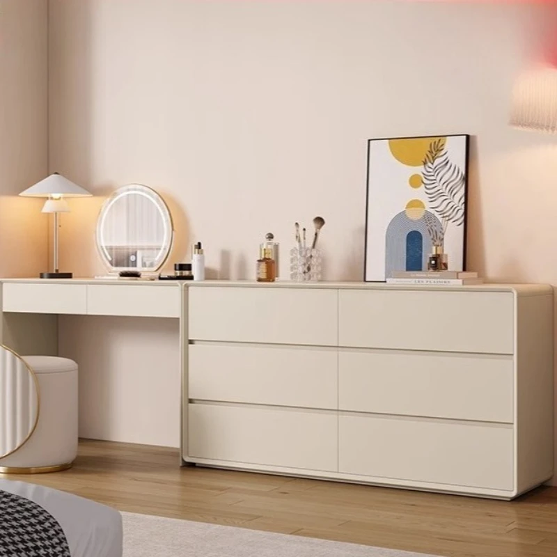 S1abf395964e843818af8e6d7b4245f6fT.webp White modern dresser with 6 drawers – minimalist solid wood bedroom storage furniture