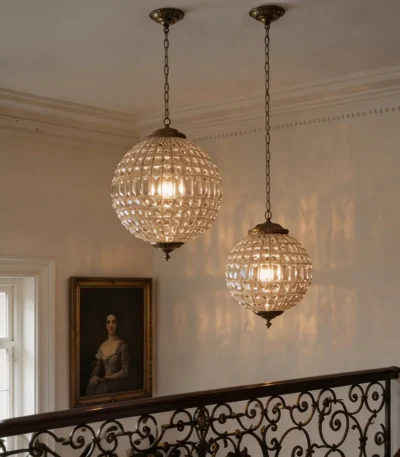 Vintage Crystal Pendant Light Luxury Copper Chandelier for Living Room Villa Dining Room Home Decoration Hanging Lamp